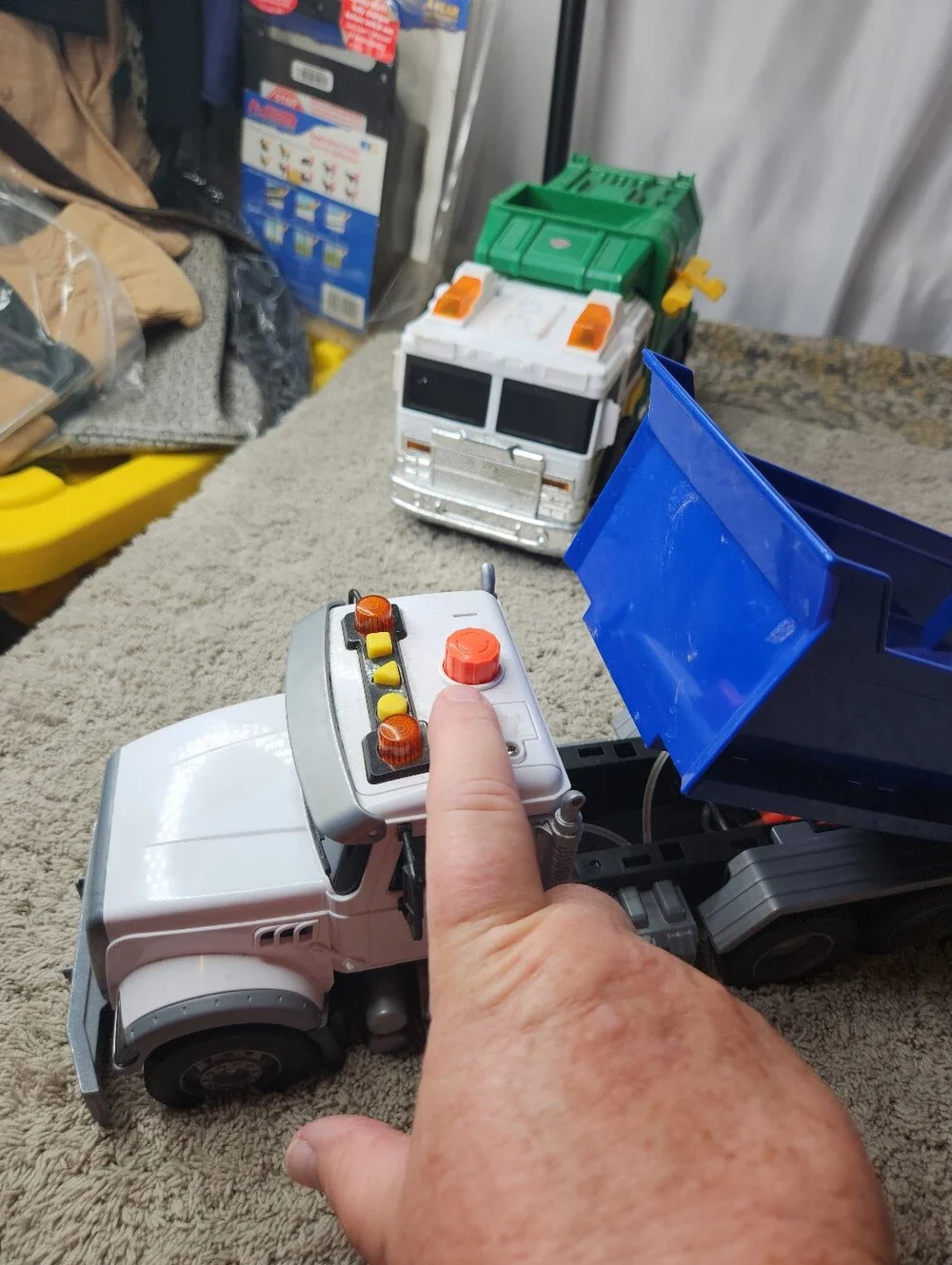 3 Kid's Toy Trucks - Garbage Truck, Dump Truck & Backhoe